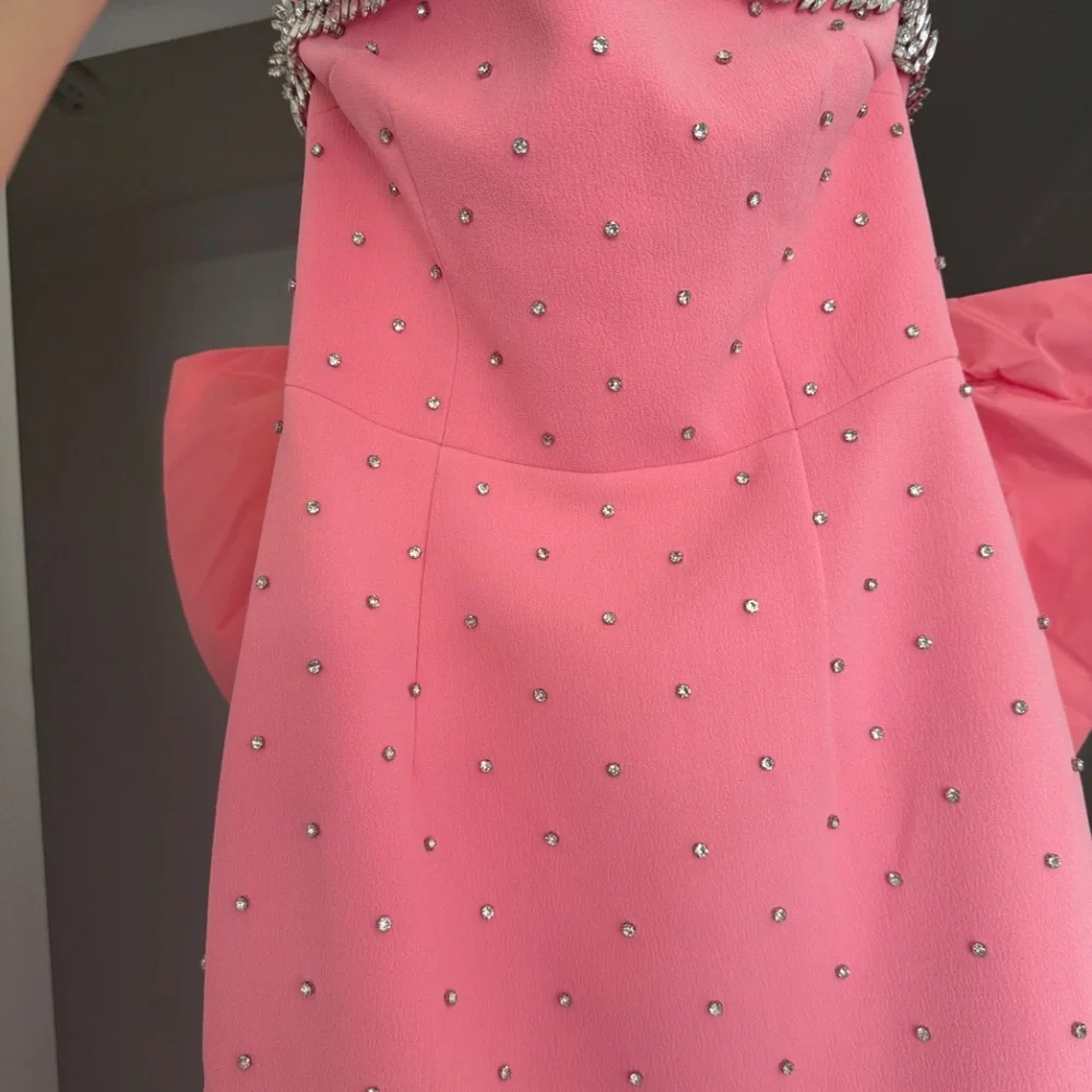 ✨ NWT Rebecca Vallance Brittany Bow Embellished Midi Dress | Pink | US 0 / AUS 4 - Picture 7 of 12